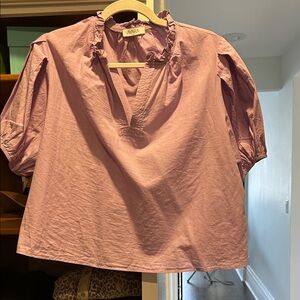 Anara Women's Mauve Ruffle Blouse